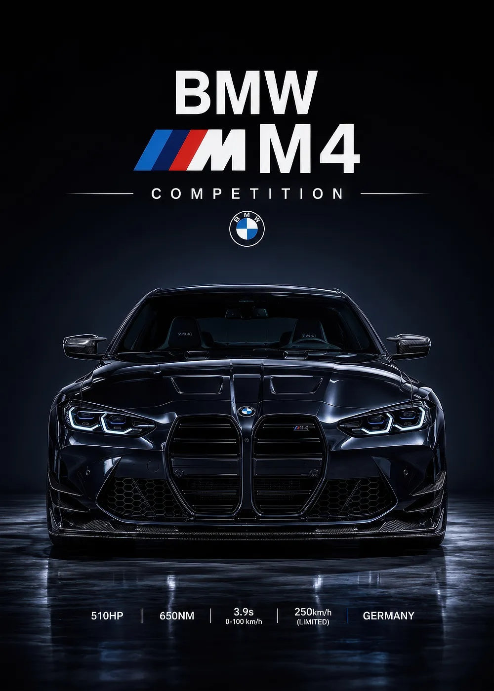 BMW M4 Competition metal poster artwork